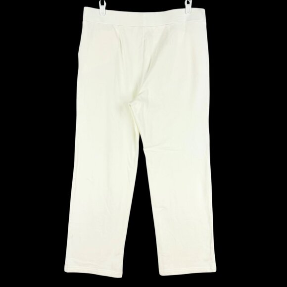 Croft & Barrow Women Straight Leg Pull-on Elastic/Drawstring Cream Pants Size L - Picture 2 of 11